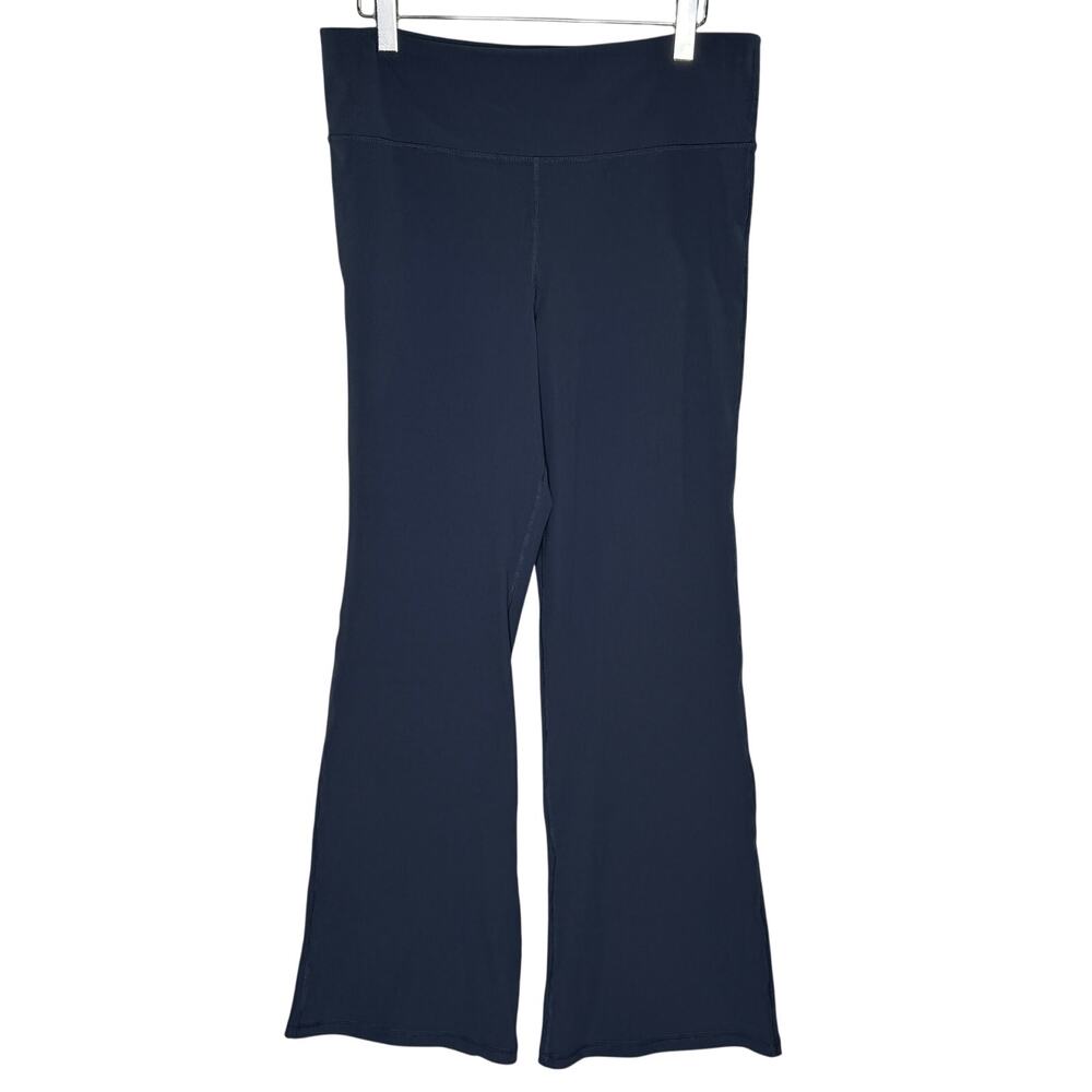 Gapfit Studio Rib Sky High Flare Pants XL Vintage Blue Moisture Wicking Gym